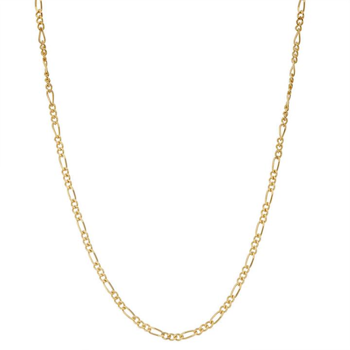 14k Gold Over Silver Solid Figaro 15 Inch Chain Necklace
