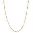 14k Gold Over Silver Solid Figaro 15 Inch Chain Necklace