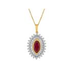 Lab Created Ruby & White Sapphire 14k Gold Over Silver Pendant