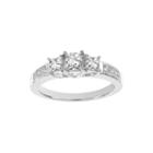 Lumastar 1 Ct. T.w. Princess-cut Diamond 14k White Gold Three-stone Ring