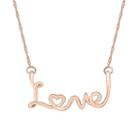 Womens 10k Rose Gold Heart Pendant Necklace