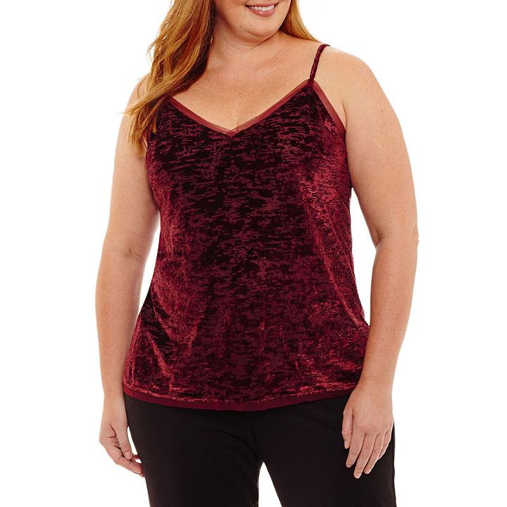 Worthington Burnout Velour Knit Camisole - Plus