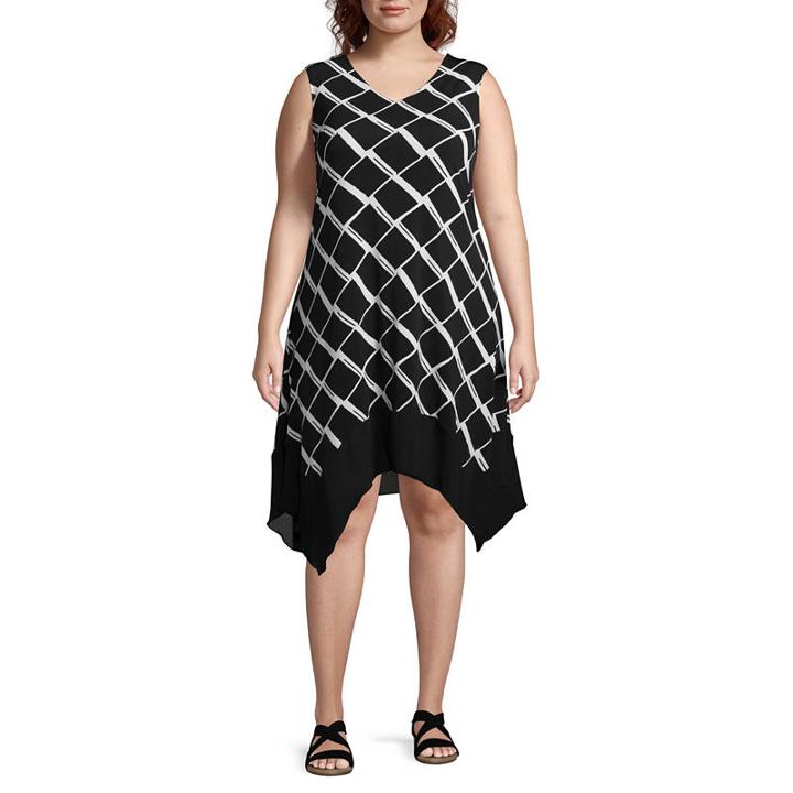 Luxology Sleeveless Geo Print Sundress - Plus