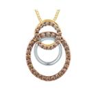 1/2 Ct. T.w. White And Champagne Diamond Connected Circle Pendant Necklace