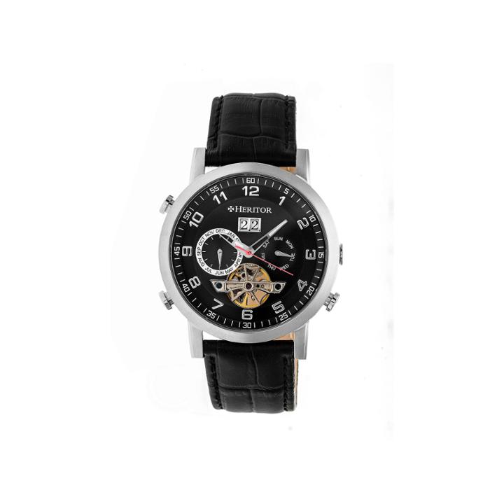 Heritor Edmond Mens Black Strap Watch-herhr6202