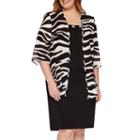 Maya Brooke 3/4-sleeve Zebra Duster Jacket And Dress - Plus