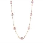 Not Applicable Pink Pearl 14k Gold Beaded Necklace