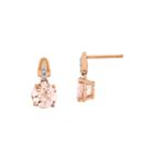 Genuine Morganite And Diamond-accent 14k Rose Gold Dangle Earrings