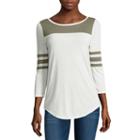Arizona 3/4 Sleeve T-shirt-womens Juniors