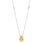 Womens Genuine Yellow Citrine Pendant Necklace