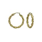 14k Yellow Gold 35mm Twist Hoop Earrings