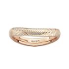 Personally Stackable 18k Rose Gold Over Sterling Silver Chevron Wave Ring