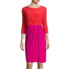 Black Label By Evan-picone 3/4-sleeve Colorblock Sheath Dress