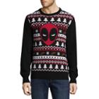 Novelty Season Crew Neck Long Sleeve Deadpool Cotton Blend Pullover Sweater
