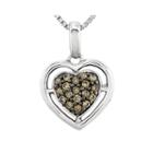 1/4 Ct. T.w. Champagne Diamond Sterling Silver Heart Pendant Necklace