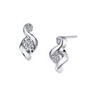 Juno Lucina 3/8 Ct. T.w. Diamond 14k White Gold Swirl Stud Earrings