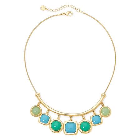 Monet Blue And Green Stone Gold-tone Shower Necklace