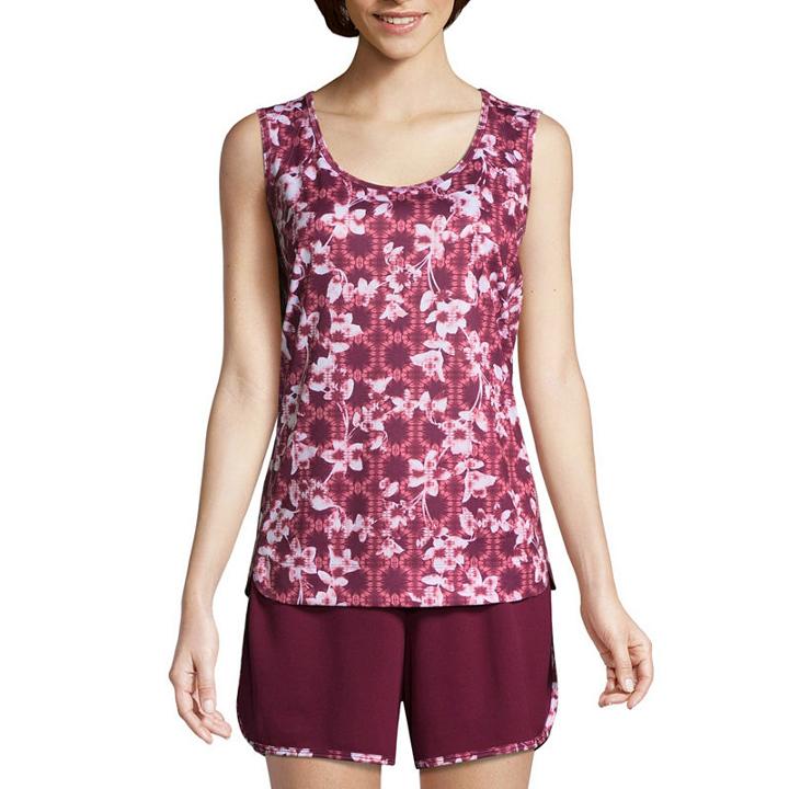 St. John's Bay Active Short Sleeve Floral T-shirt-womens