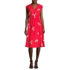 City Streets Short Sleeve Floral Wrap Dress