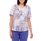 Alfred Dunner Reel It In Short Sleeve Burnout Stripe T-shirt