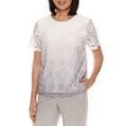 Alfred Dunner Short Sleeve Pullover Sweater