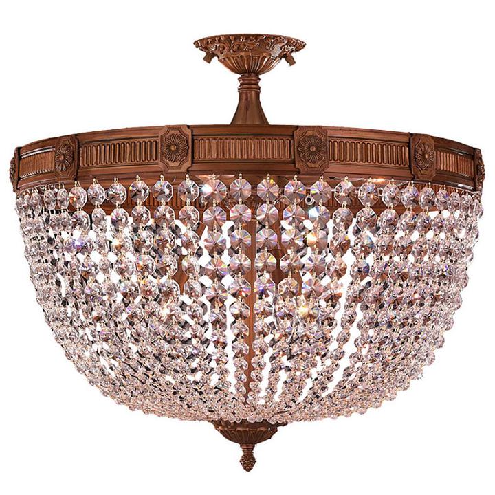 Winchester Collection 9 Light Clear Crystal Semi Flush Mount Ceiling Light