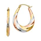 10k Gold 27mm Oval Hoop Earrings