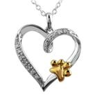 Aspca Tender Voices Diamond-accent Paw Print Heart Pendant Necklace