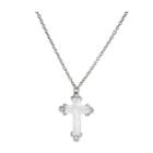 1928 Religious Jewelry Womens White Cross Pendant Necklace