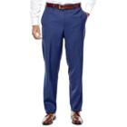 Collection By Michael Strahan Blue Herringbone Flat-front Suit Pants - Classic Fit