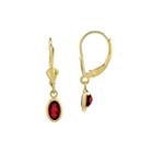 Lab-created Ruby 14k Yellow Gold Drop Earrings