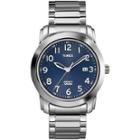 Timex Mens Silver-tone Blue Dial Expansion Watch