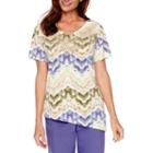 Alfred Dunner Cyprus Short-sleeve Print Top