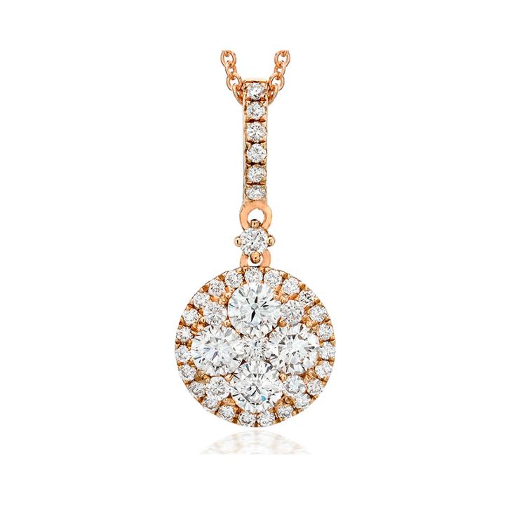 Limited Quantities Le Vian Grand Sample Sale 5/8 Ct. T.w. Diamond 14k Rose Gold Drop Pendant Necklace