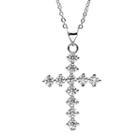 Sparkle Allure&trade; Cubic Zirconia Silver-plated Cross Pendant Necklace