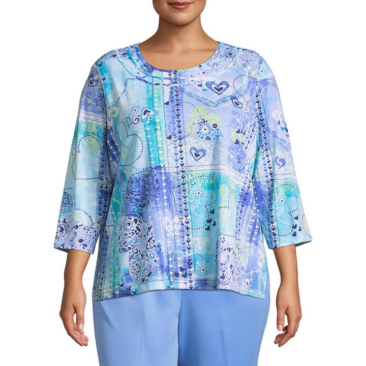 Alfred Dunner Bonita Springs Patch Heart Tee-plus