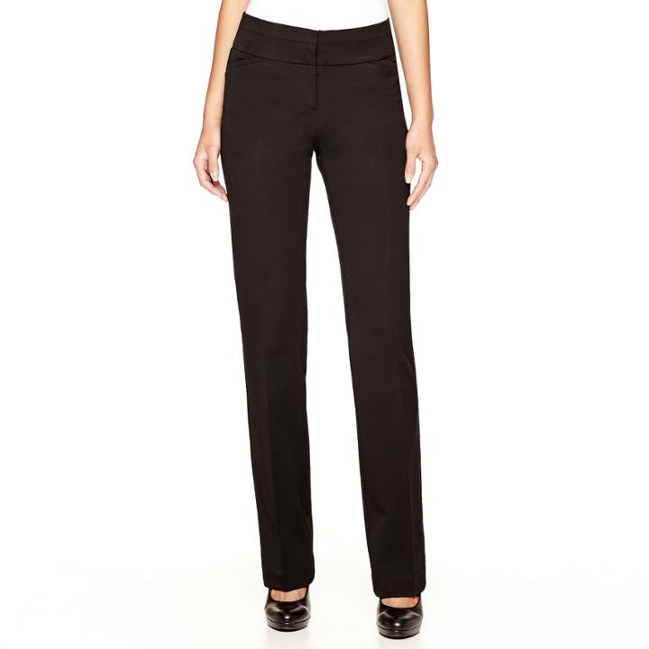 Worthington Wide-waistband Straight-leg Pants - Petite
