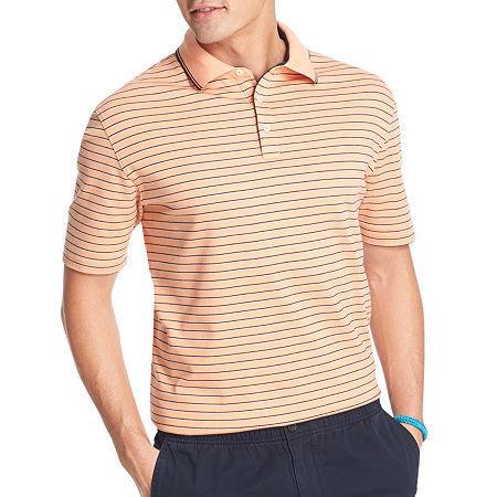 Izod Short-sleeve Striped Interlock Polo