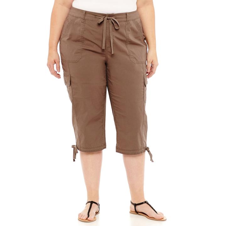 St. John's Bay Drawstring Cargo Crop-plus