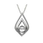 Love In Motion&trade; Diamond-accent Sterling Silver Teardrop Pendant Necklace