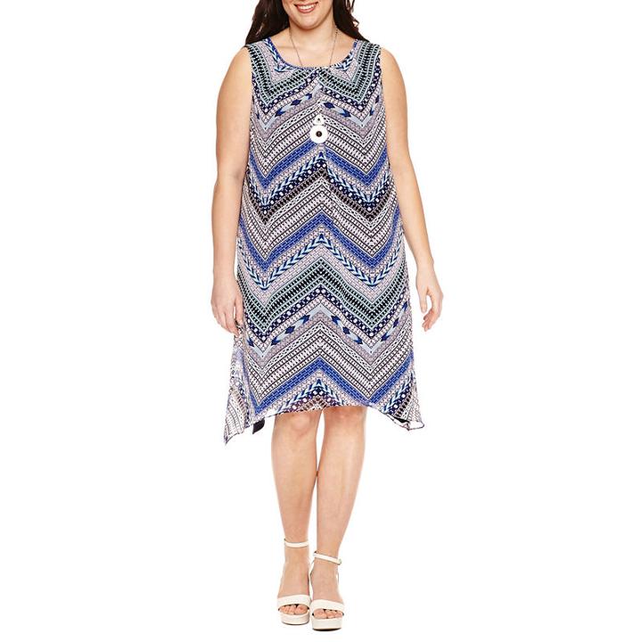 Alyx Sleeveless Sheath Dress With Necklace - Plus