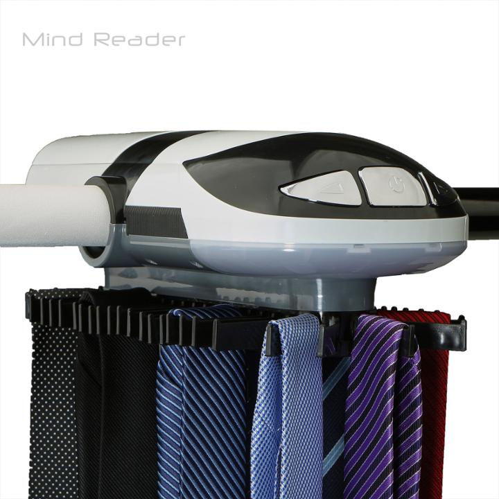 Mind Reader Electric Tie Rack, Holds 45, White