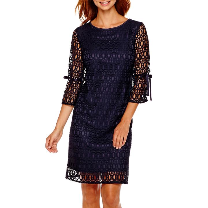 R & K Originals 3/4-sleeve Lace Shift Dress