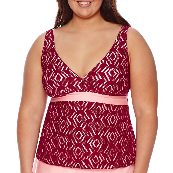 Arizona Island Crochet Halterkini Swim Top - Juniors Plus