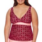 Arizona Island Crochet Halterkini Swim Top - Juniors Plus