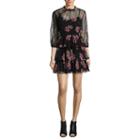 As U Wish 3/4 Sleeve Floral A-line Dress-juniors