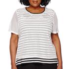 Alfred Dunner Short-sleeve Weekend Oasis Stripe Tee - Plus