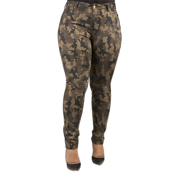 Poetic Justice Curvy Mid-rise Camo Print Skinny Jean - Plus
