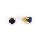 Lab-created 4mm Sapphire 10k Yellow Gold Stud Earrings
