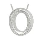 1/7 Ct. T.w. Diamond Sterling Silver Initial O Pendant Necklace